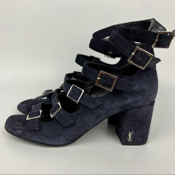 Saint Laurent Babies YSL Suede Gladiator Heeled Sandals - Picture 5 of 10